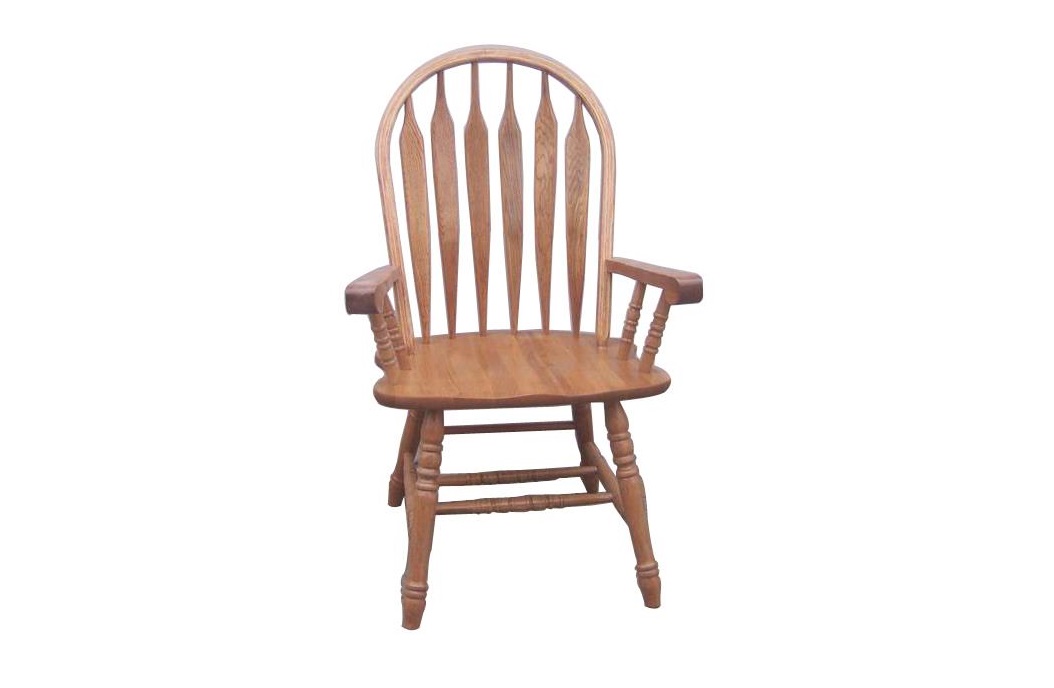23.5" X 18" X 41.25" Harvest Oak Hardwood Arm Chair