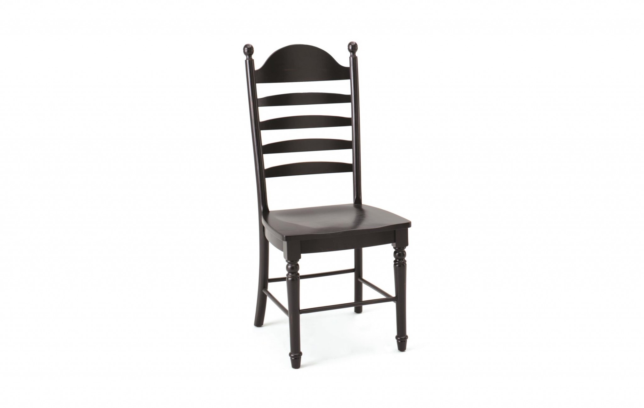 Ladder Back Black Hardwood Dining or Side Chair