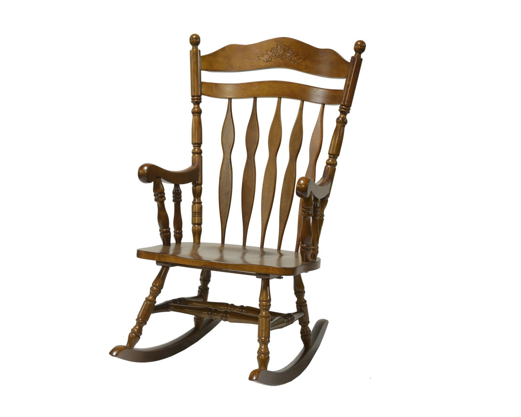 26" X 37" X 42" Tobacco Hardwood Cottonwood Rocker