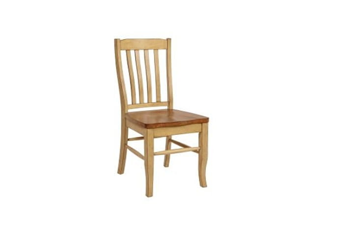 Classic Two Tone Light Hardwood Dining or Side Chair