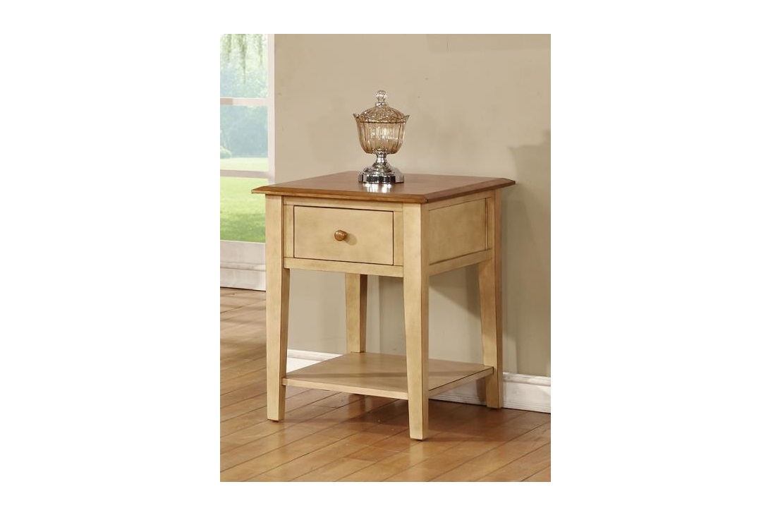 20" X 24" X 26" Two Tone Hardwood End Table