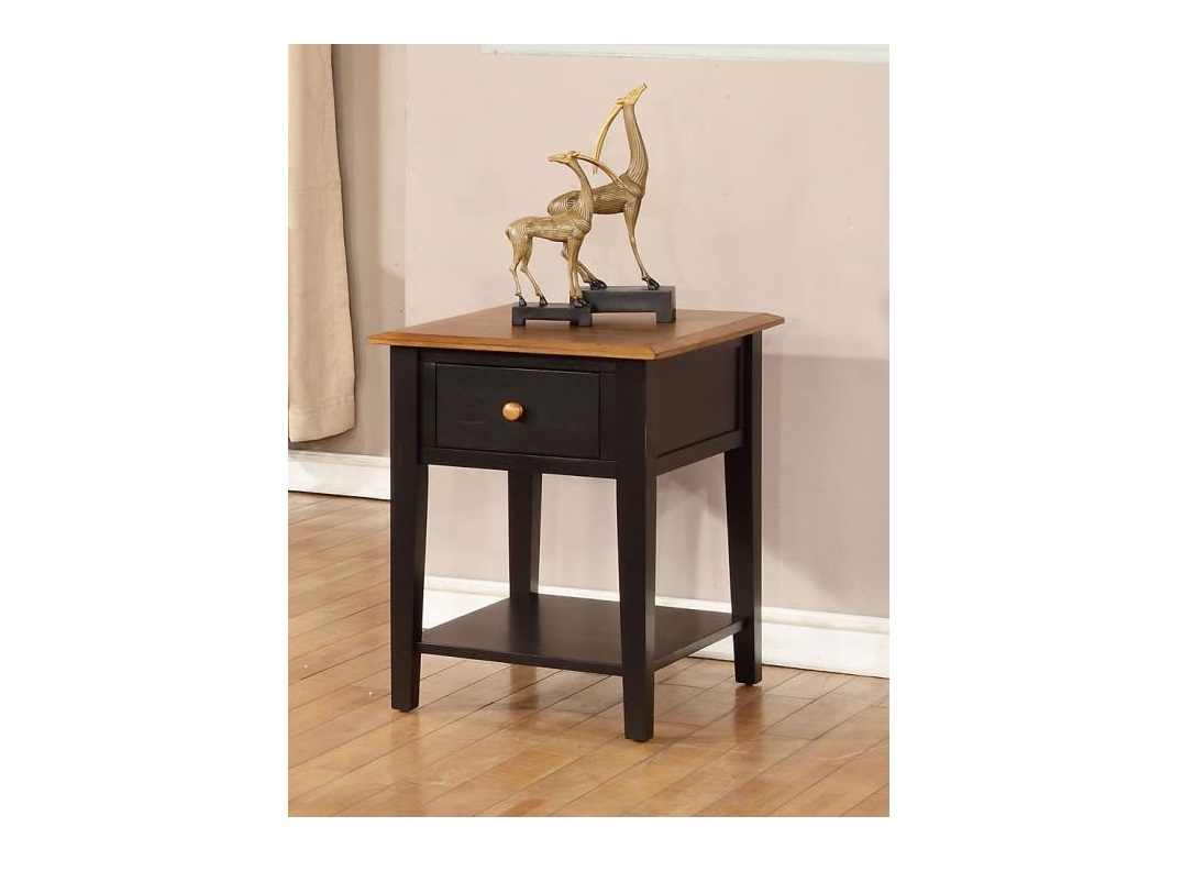 20" X 24" X 26" Harvest Black Hardwood End Table