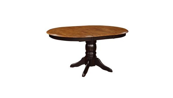 42" X 57" X 30" Harvest Black Hardwood Pedestal Table