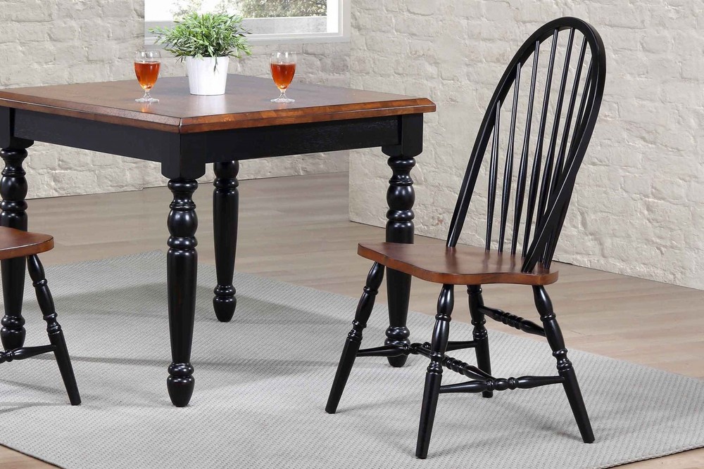 Restaurant Style Black and Cherry Hardwood Dining or Side Chair