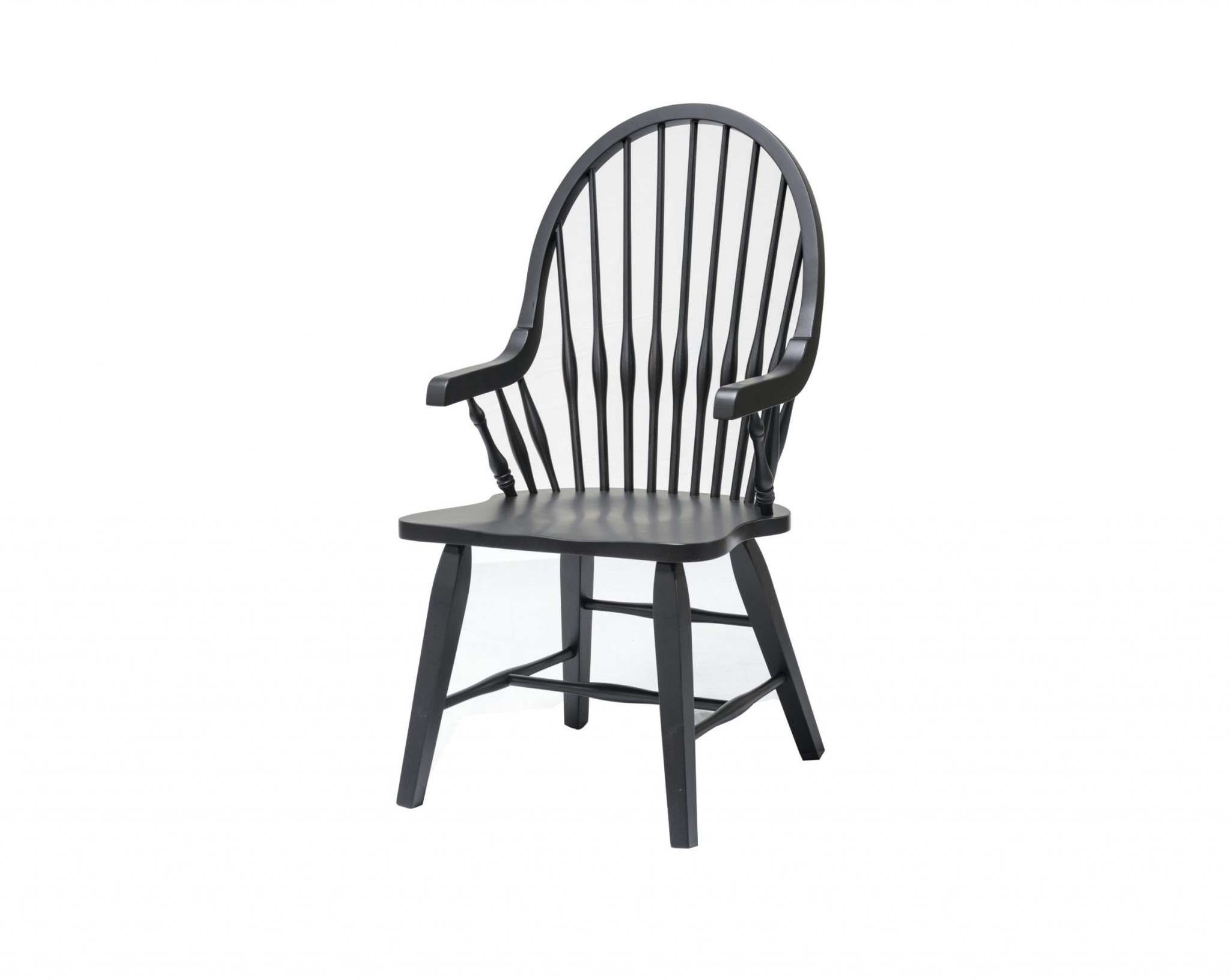 21.5" X 21.5" X 41" Black Hardwood Teakwood Arm Chair