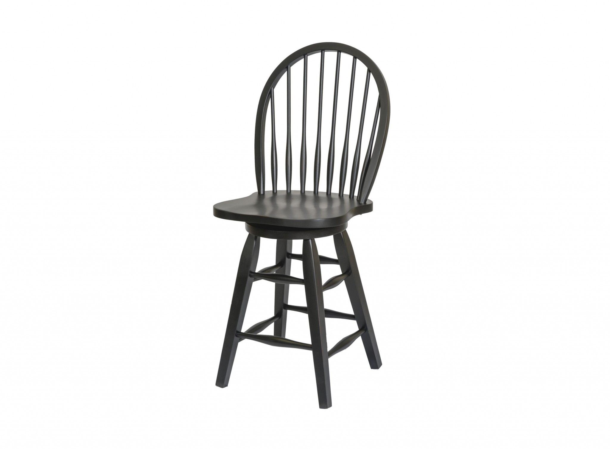 18" X 21" X 43" Black Hardwood Barstool