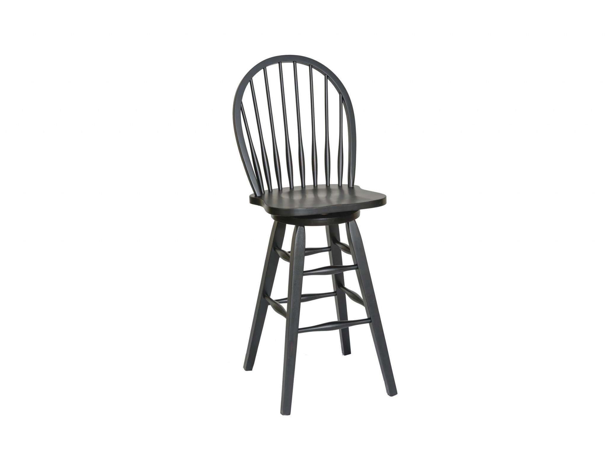 19" X 20.125" X 48.375" Black Hardwood Barstool