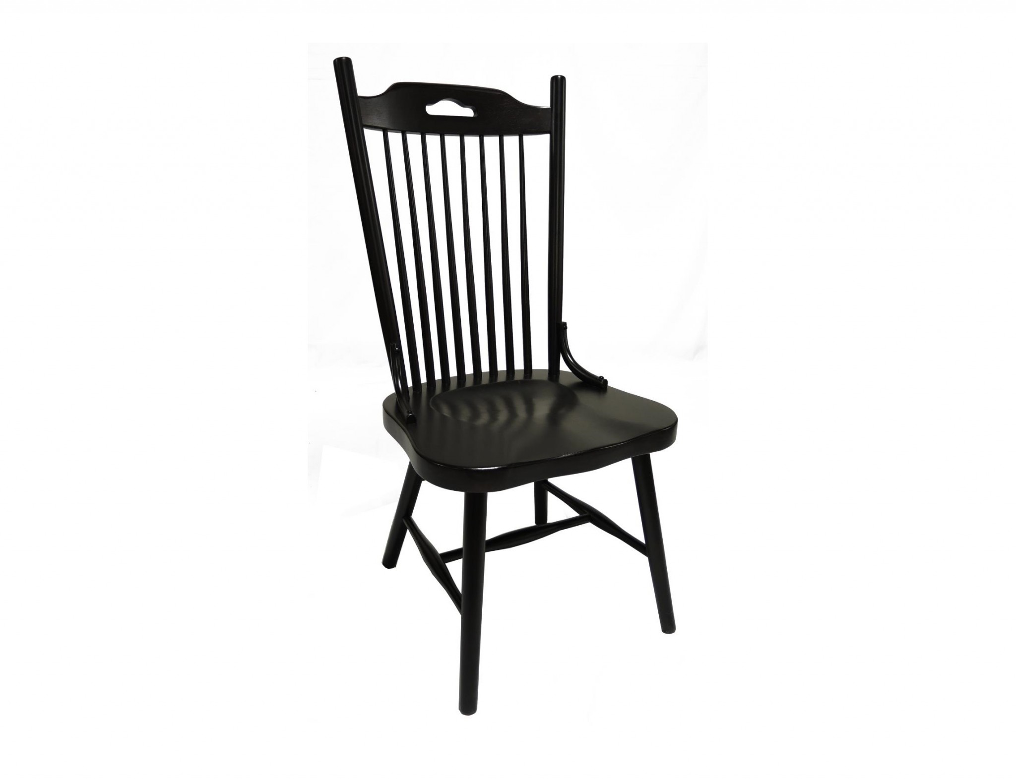 21" X 23.625" X 42" Black Hardwood Side Chair