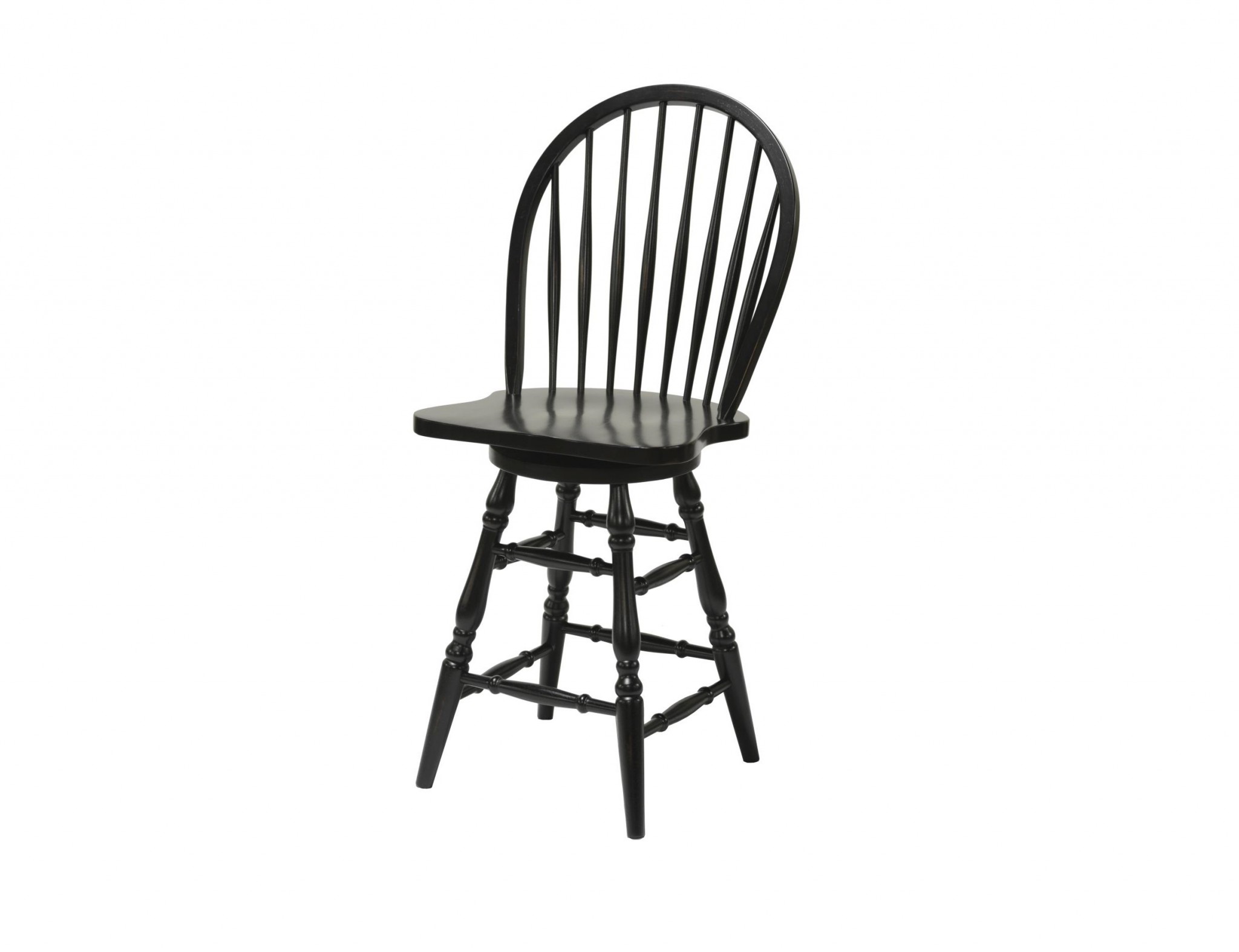 18.5" X 22.5" X 42" Black Hardwood Barstool