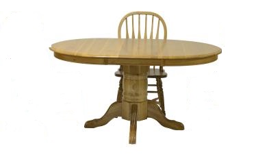 42" X 60" X 30" Harvest Oak Hardwood Pedestal Table