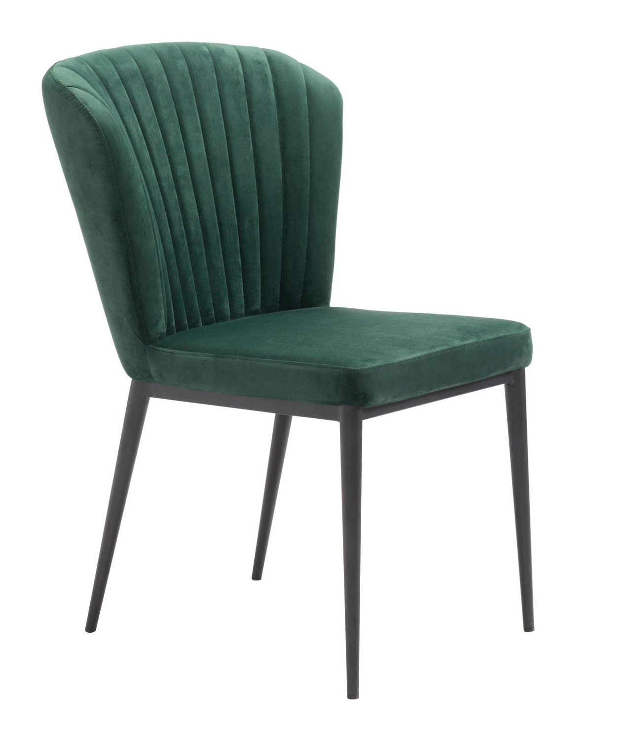 22.4" x 23.6" x 33.9" Green, Velvet, Stainless Steel, Dining Chair - Set of 2