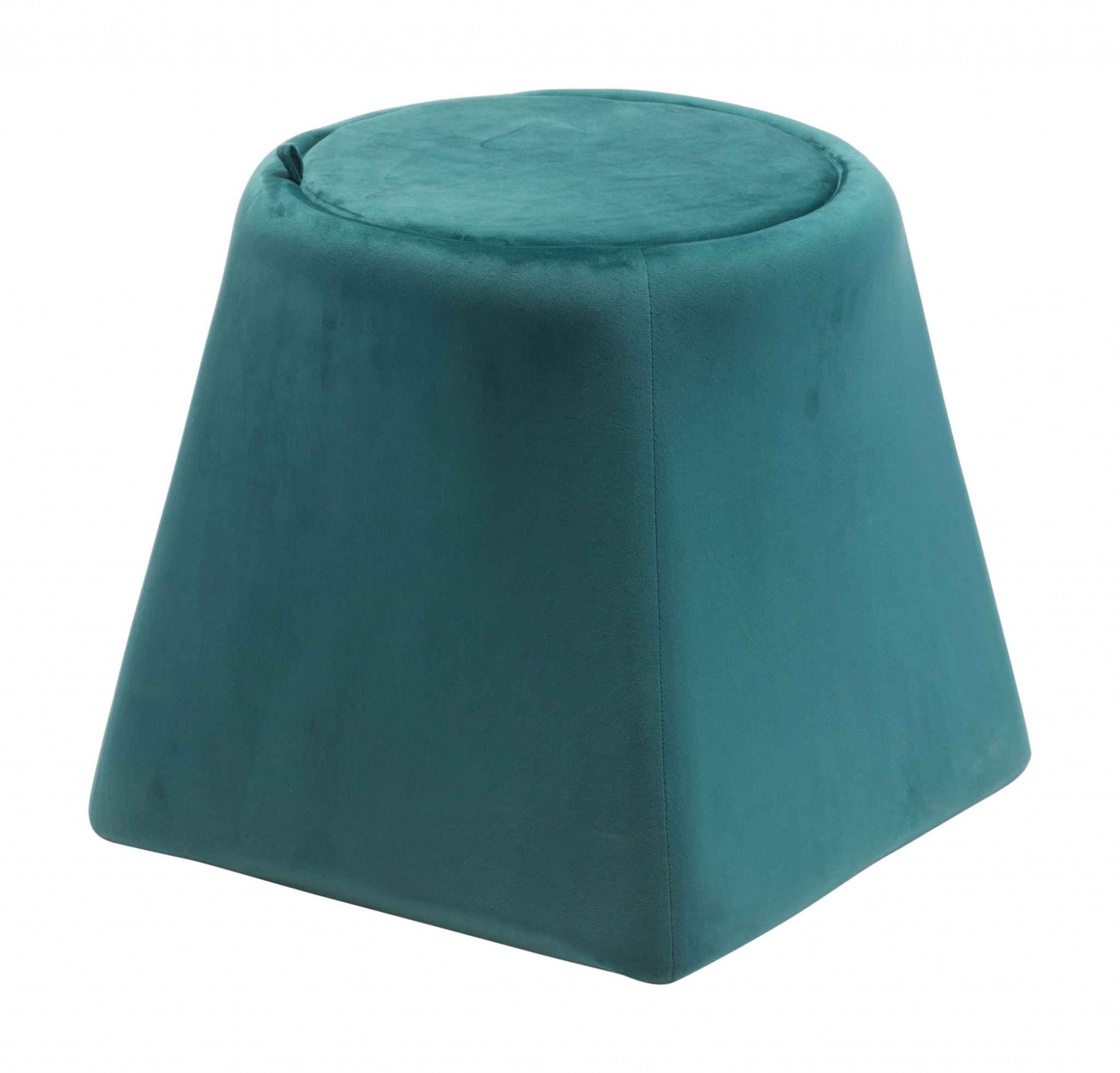 19.1" x 19.1" x 17.1" Green, Velvet, Wood, Ottoman