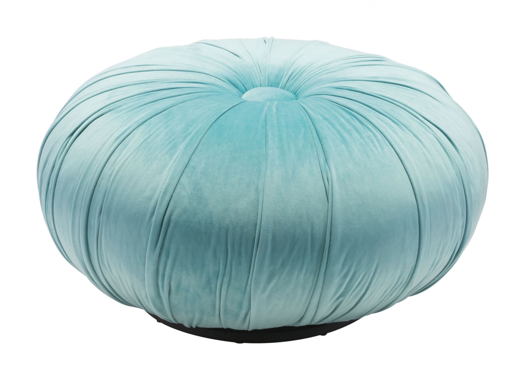 25.6" x 25.6" x 13.6" Light Blue, Velvet, Wood, Ottoman