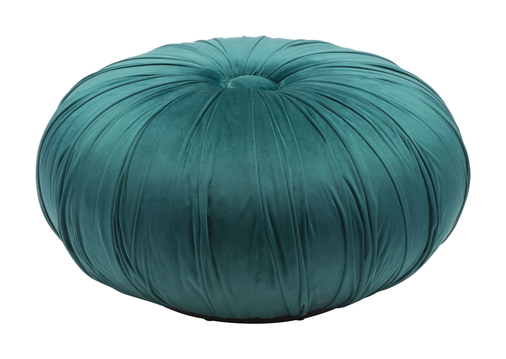 25.6" x 25.6" x 13.6" Green, Velvet, Wood, Ottoman