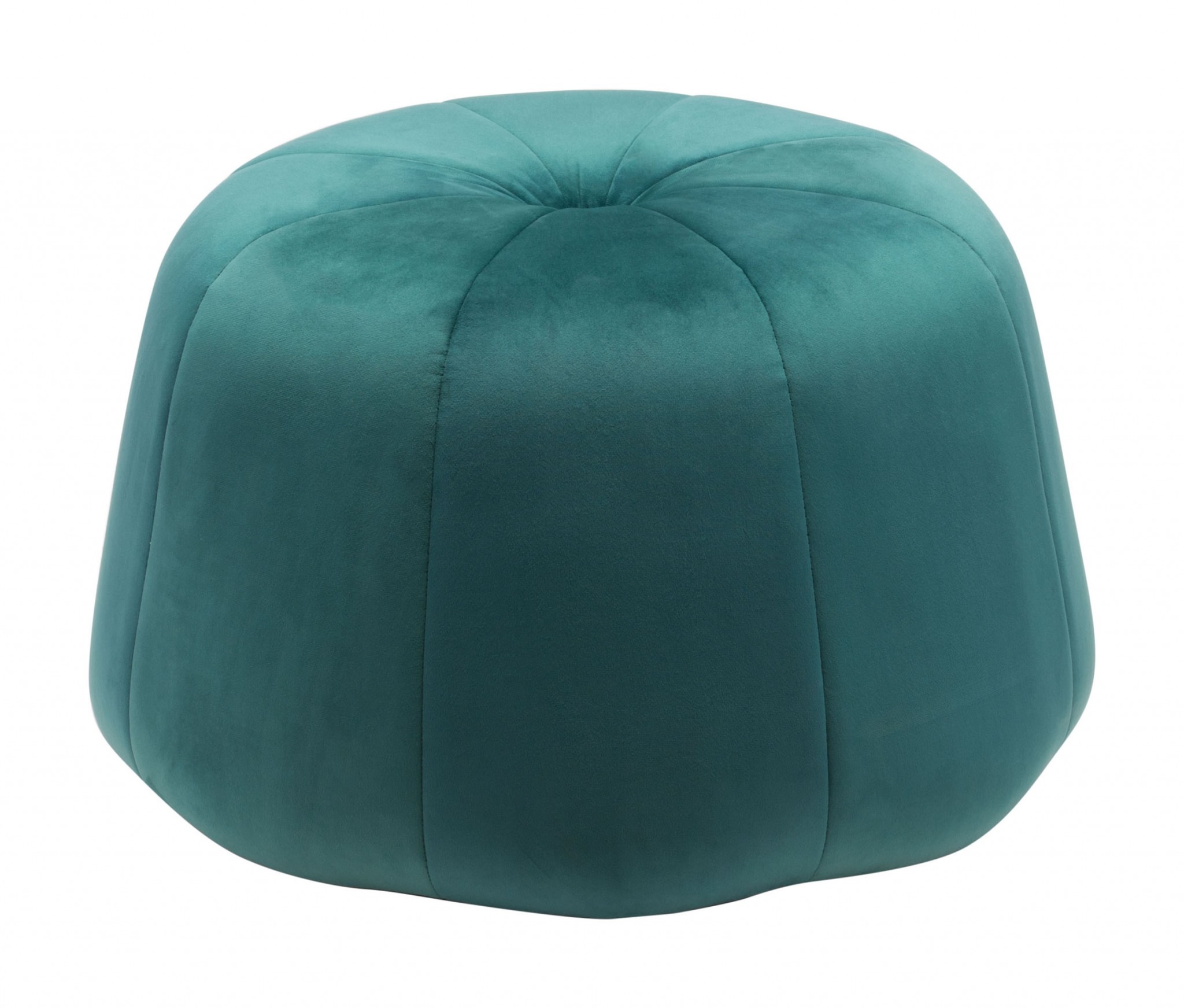 24.8" x 24.8" x 15.4" Green, Velvet, Wood, Ottoman