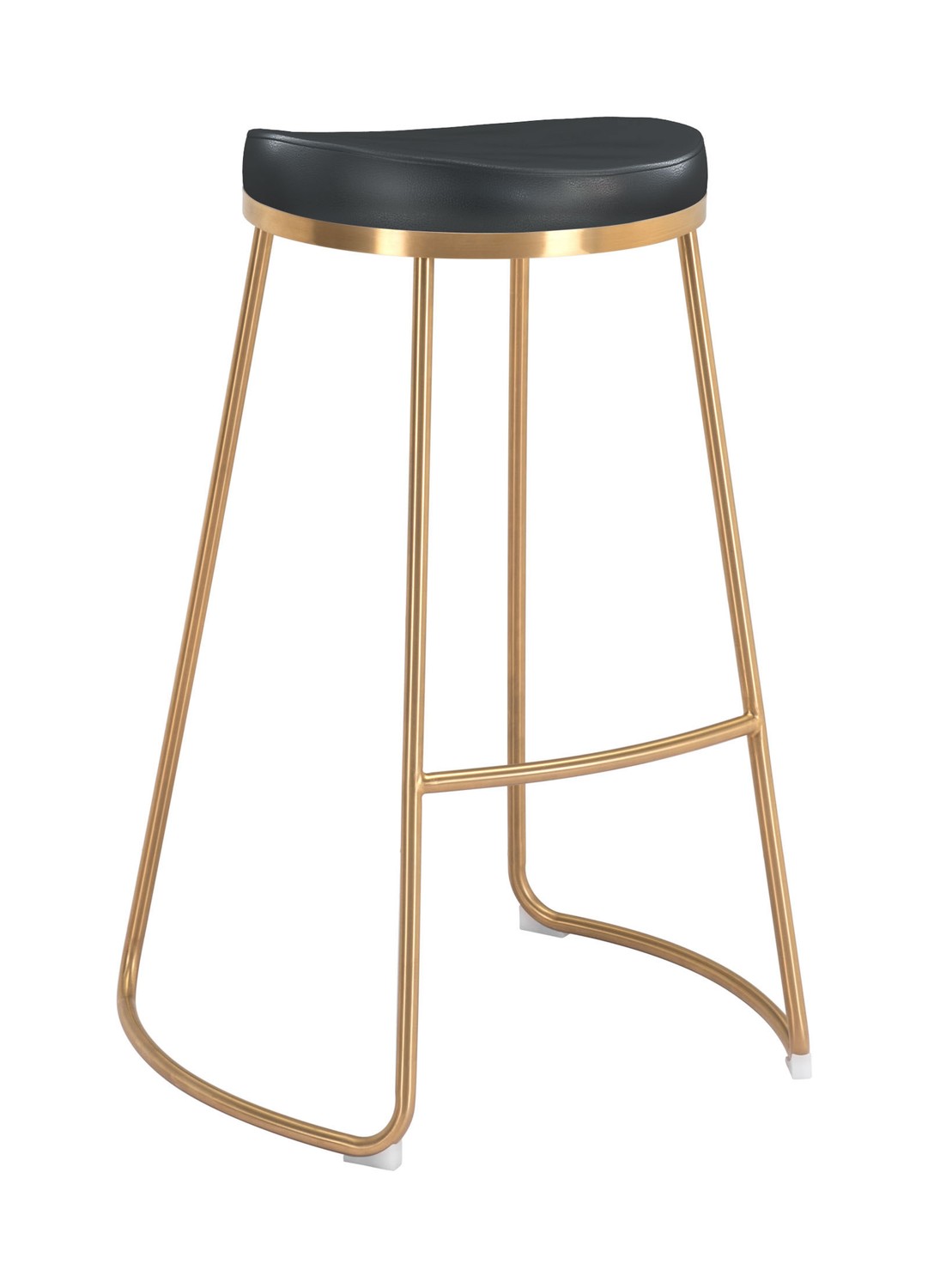 20.3" x 17.5" x 30.5" Black, Leatherette, Stainless Steel, Barstool - Set of 2