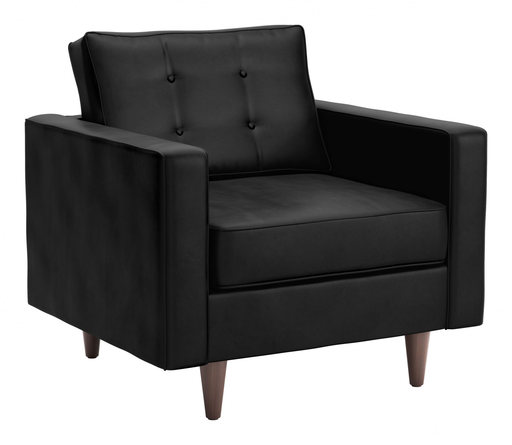37" x 32" x 35.5" Black Velvet, Alder Wood, Foam, Fabric & Fiber, Arm Chair