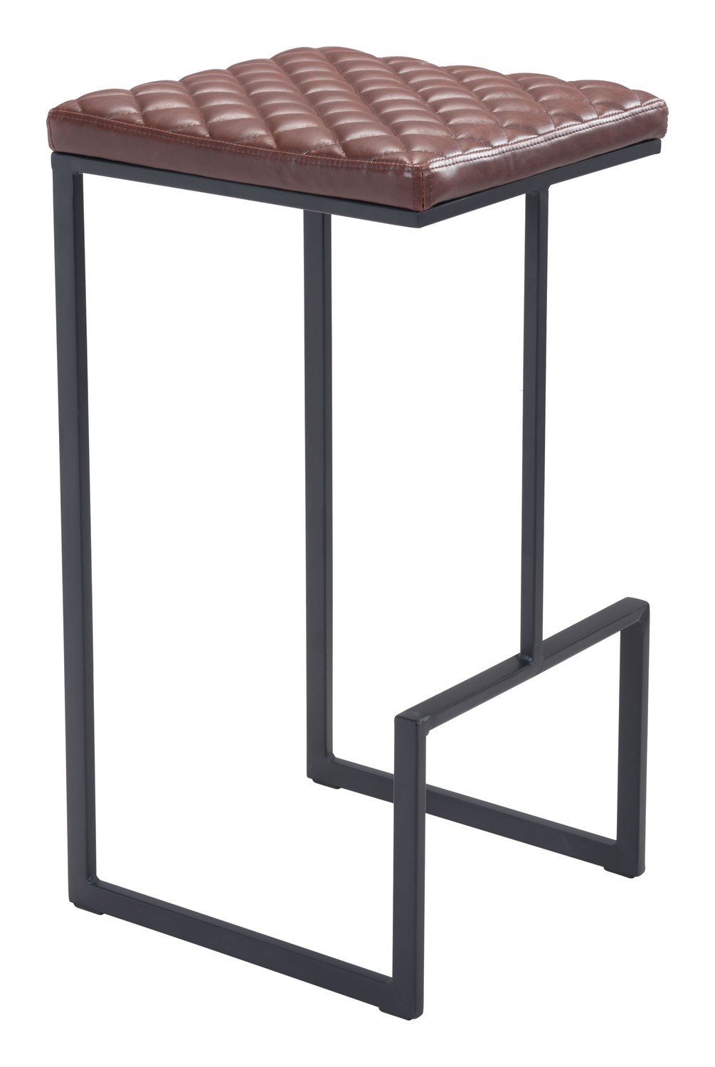 15" x 15.4" x 29.5" Brown, Leatherette, Steel & Plywood, Barstool