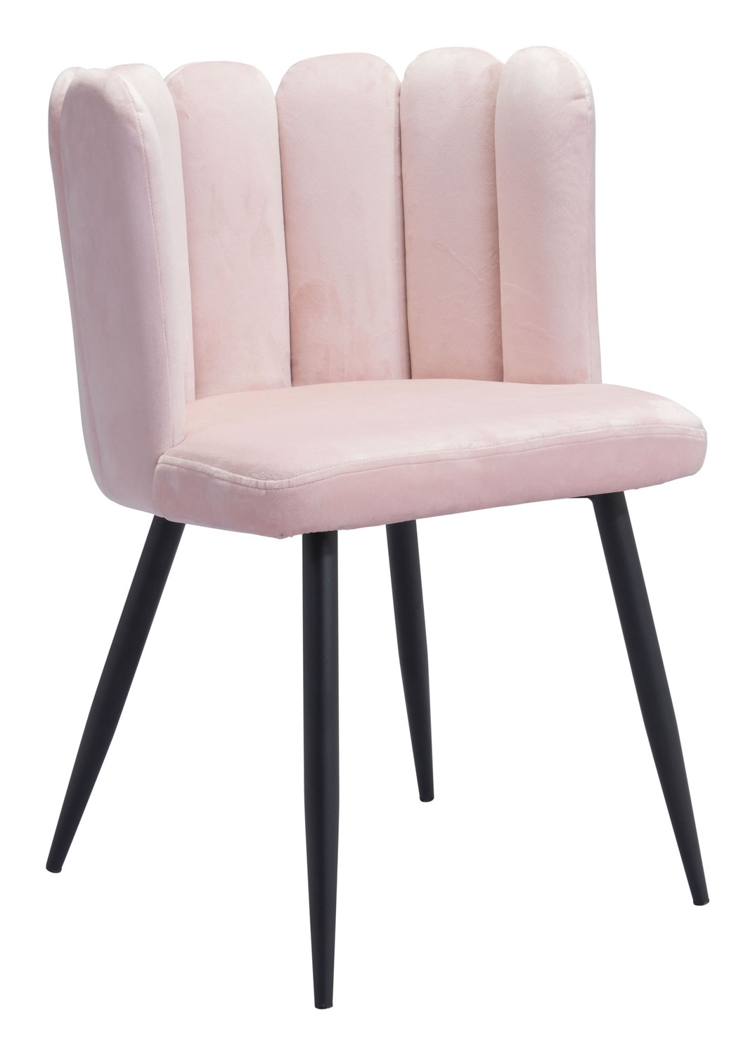 22" x 22" x 31.5" Pink Velvet Steel and Plywood Chair Set of 2