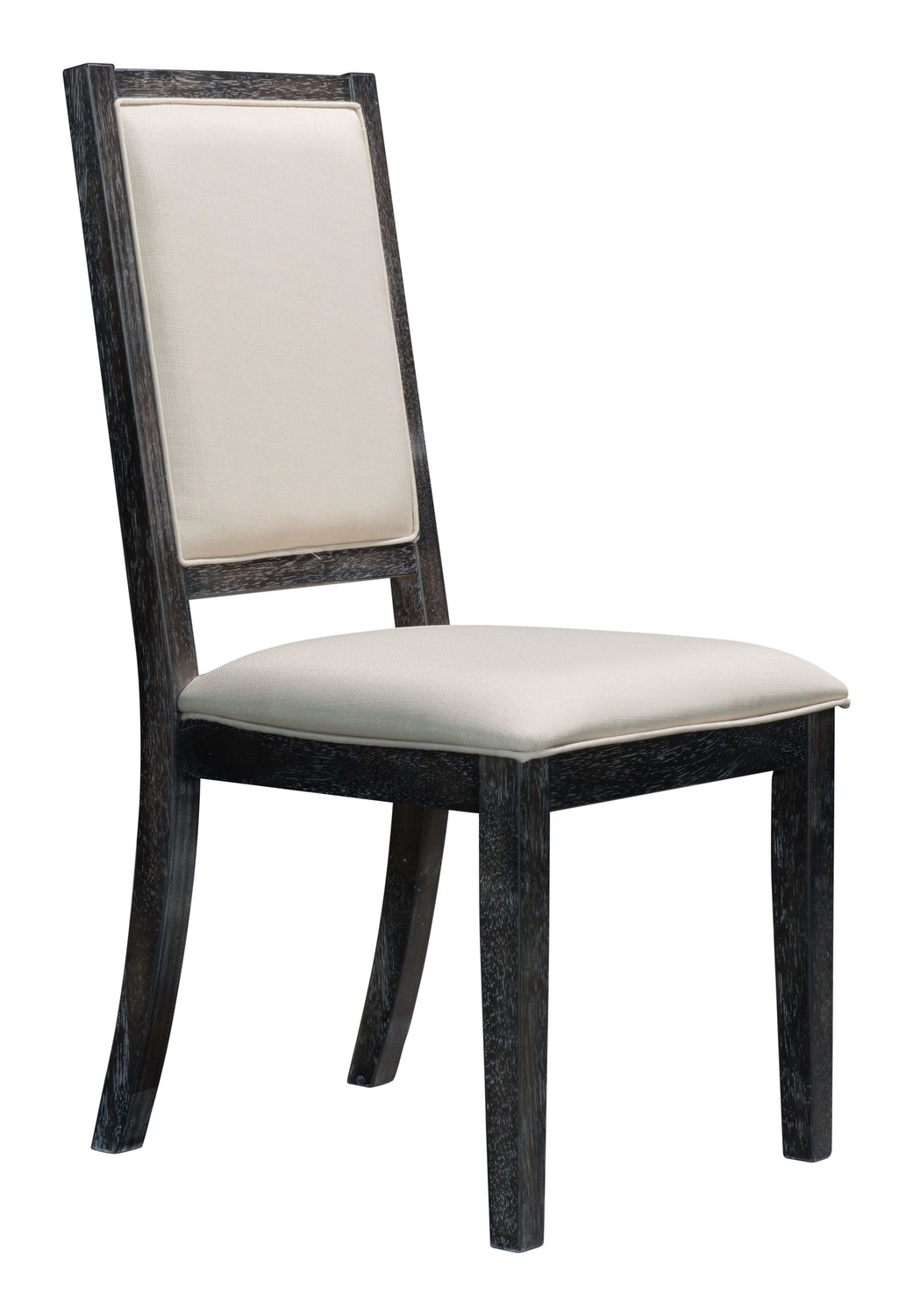 20.5" x 24" x 40" Gray & Beige, Rubberwood, Dining Chair - Set of 2