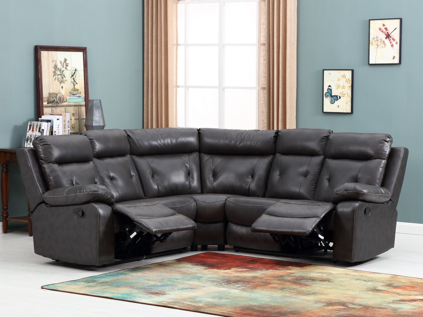 80" X 80" X 40" Dark Gray Sectional