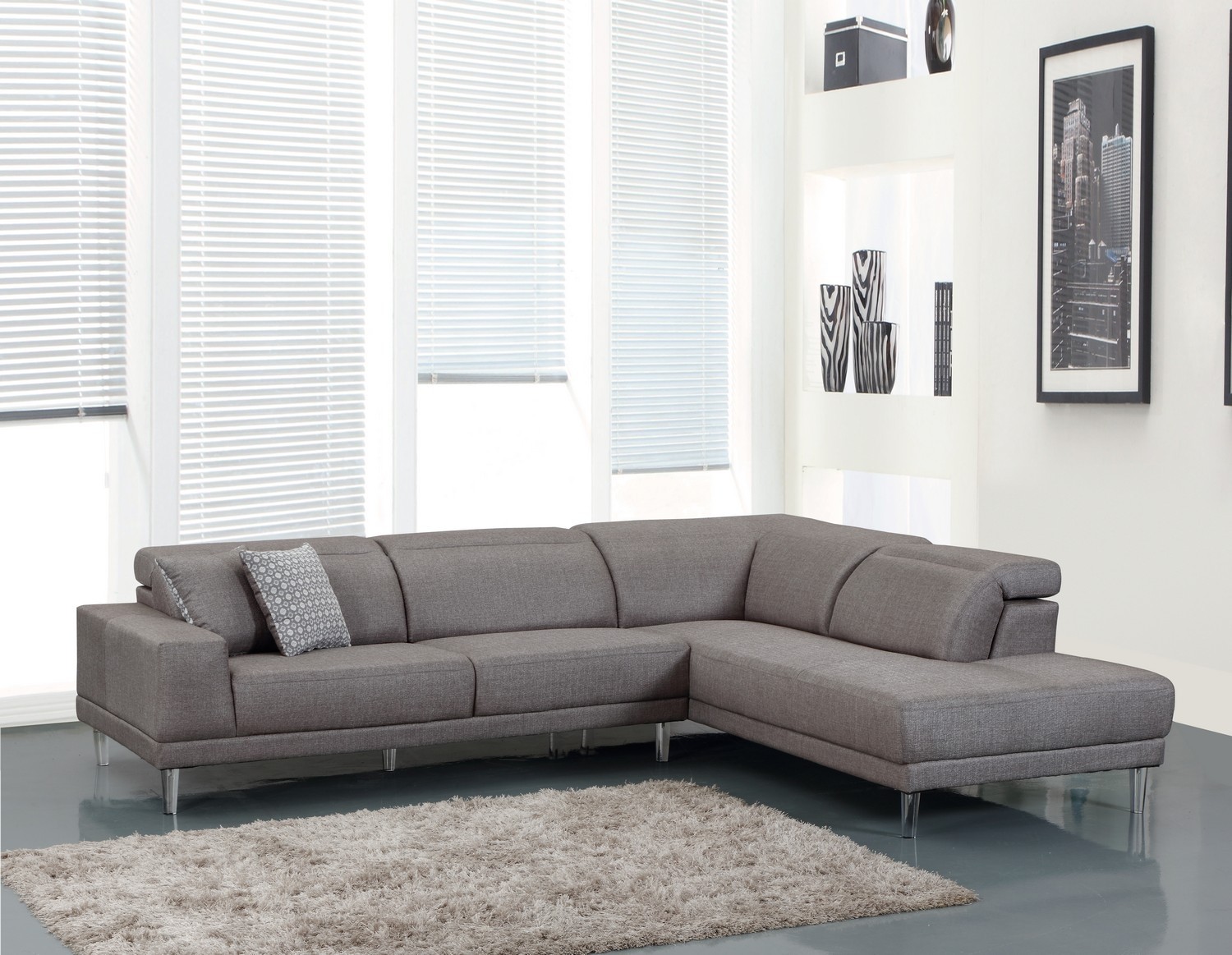 117" X 50" X 30" Gray RAF Sectional