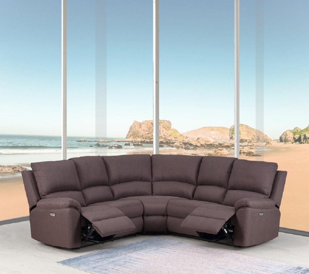 80" X 80" X 39" Brown Power Reclining Sectional