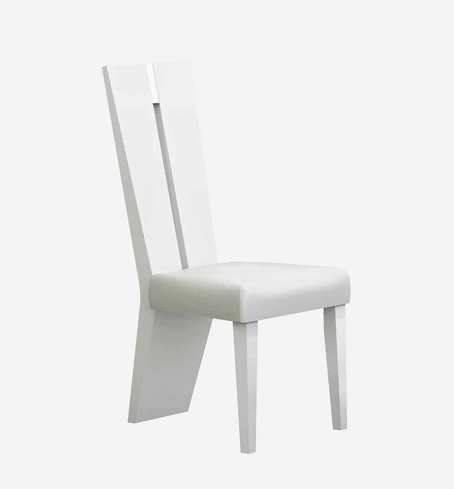 Contemporary Sleek Solid White Dining Chair