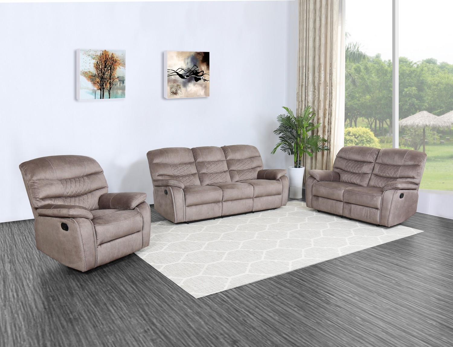 183" X 114" X 120" Light Brown Sofa Set