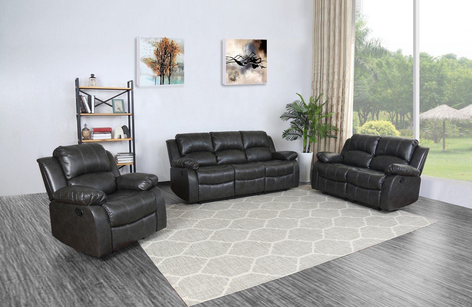 178" X 114" X 120" Gray Sofa Set