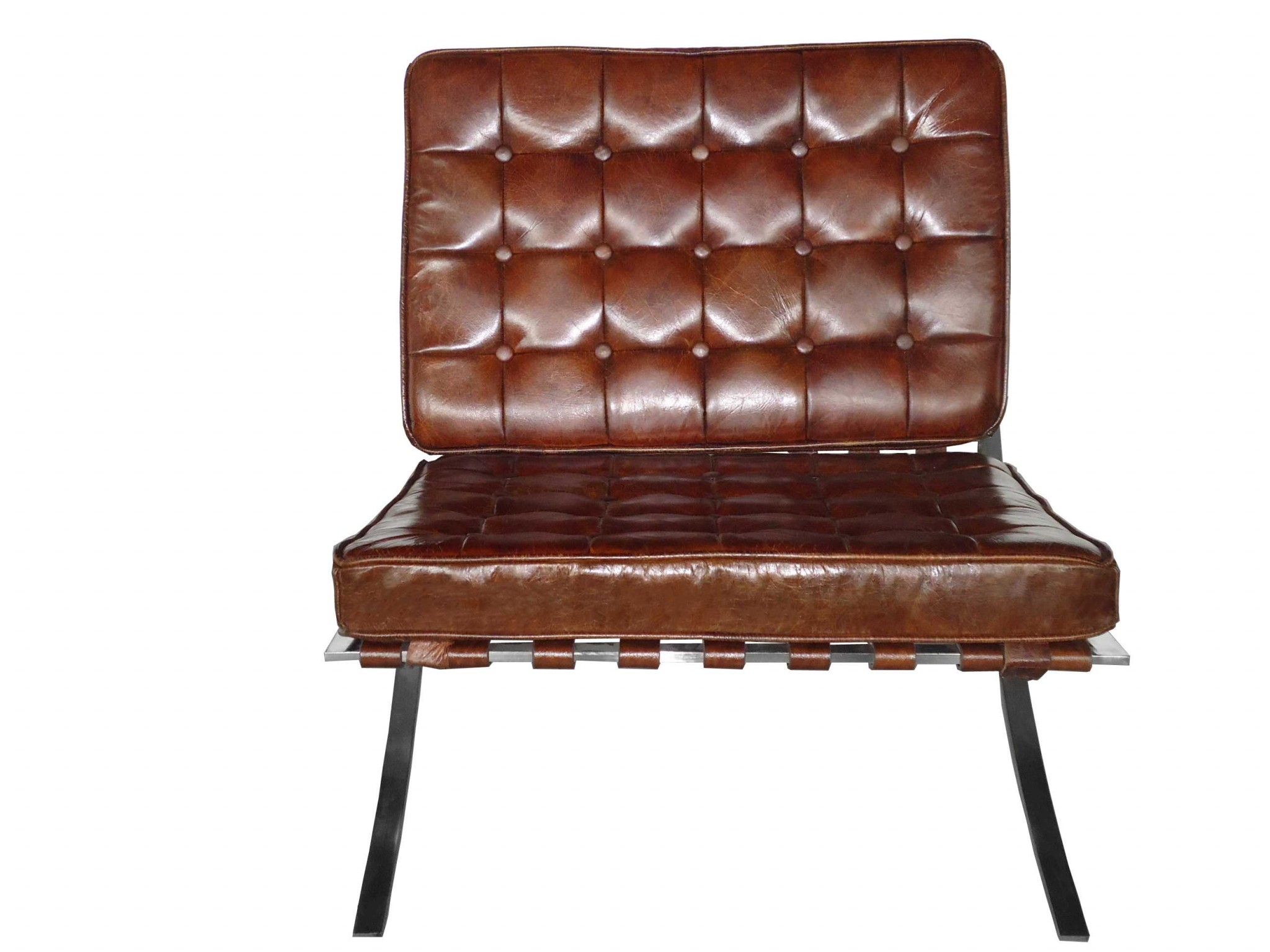 32" X 30" X 35" Brown Full Leather Fireproof Foam Chair