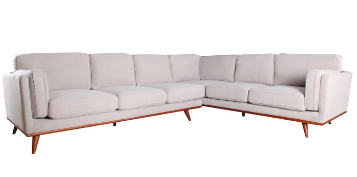 95" X 123" X 34" Light Taupe Polyester Laf Sectional