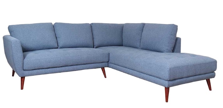 95" X 88" X 36" Blue Polyester Raf Sectional