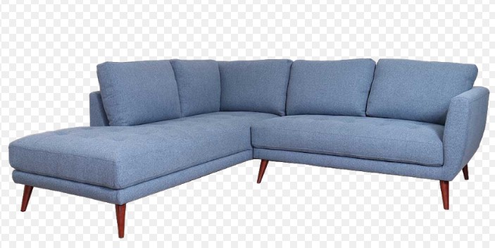 95" X 88" X 36" Blue Polyester Laf Sectional