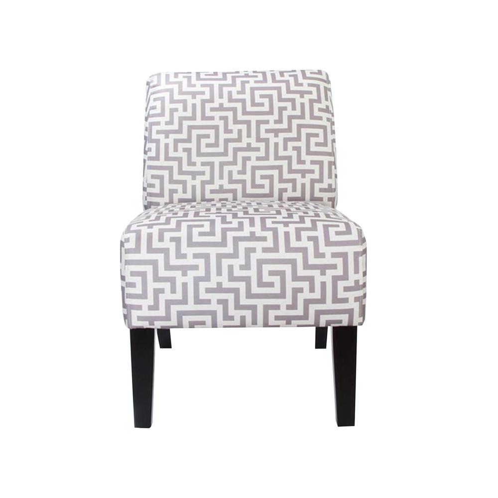 23" X 31" X 34" Gray Wood Accent Chair