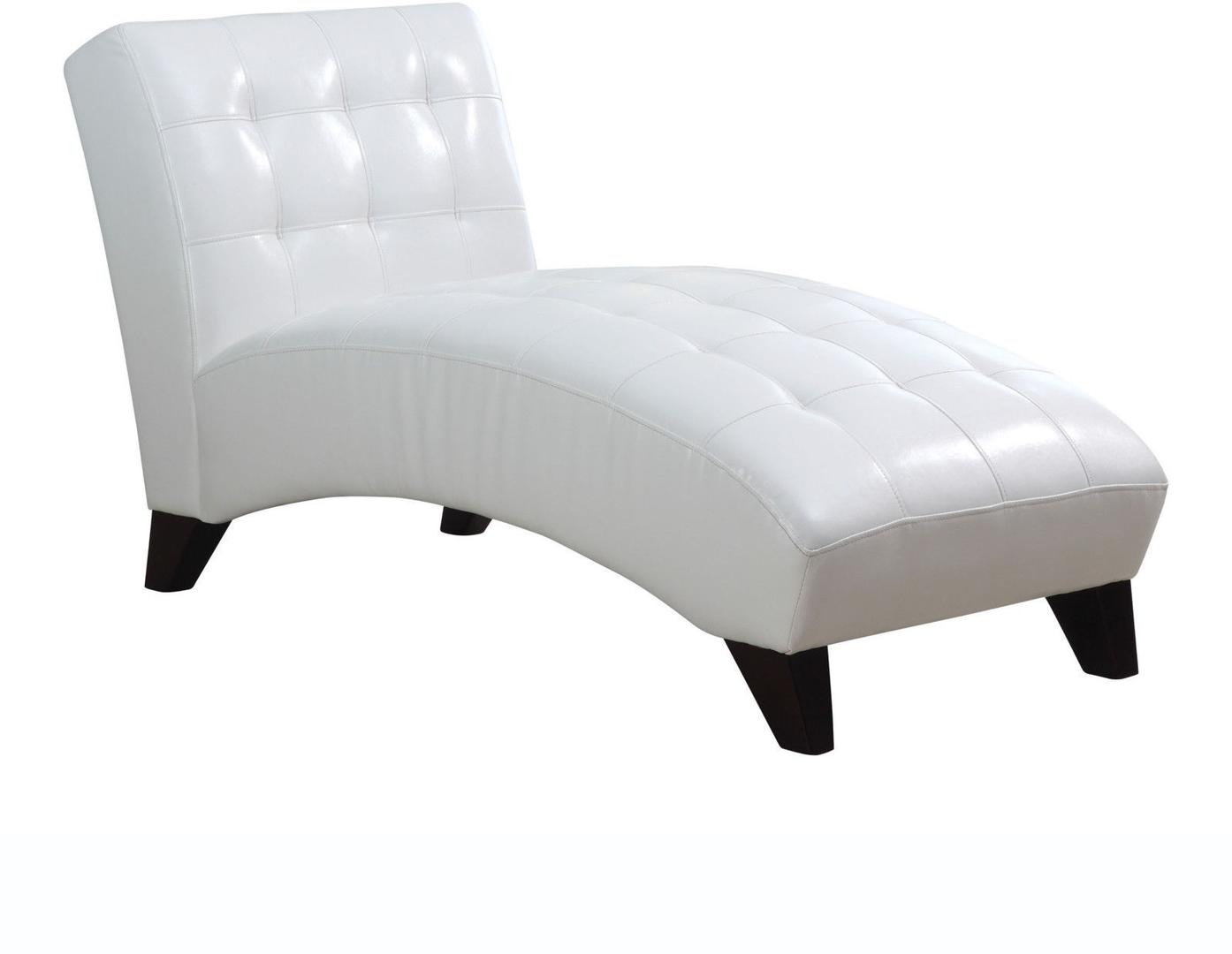 63" X 26" X 36" White Lounge Chaise