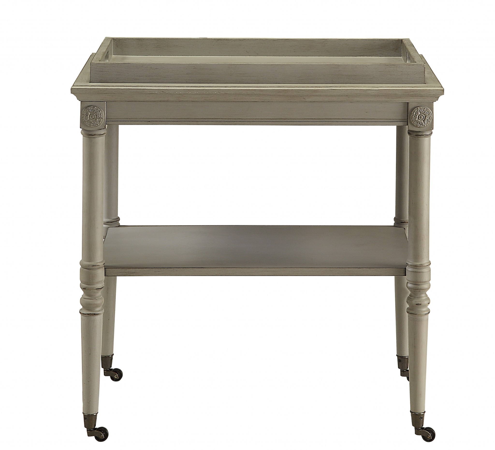 30" X 18" X 32" Antique Slate Mdf Tray Table