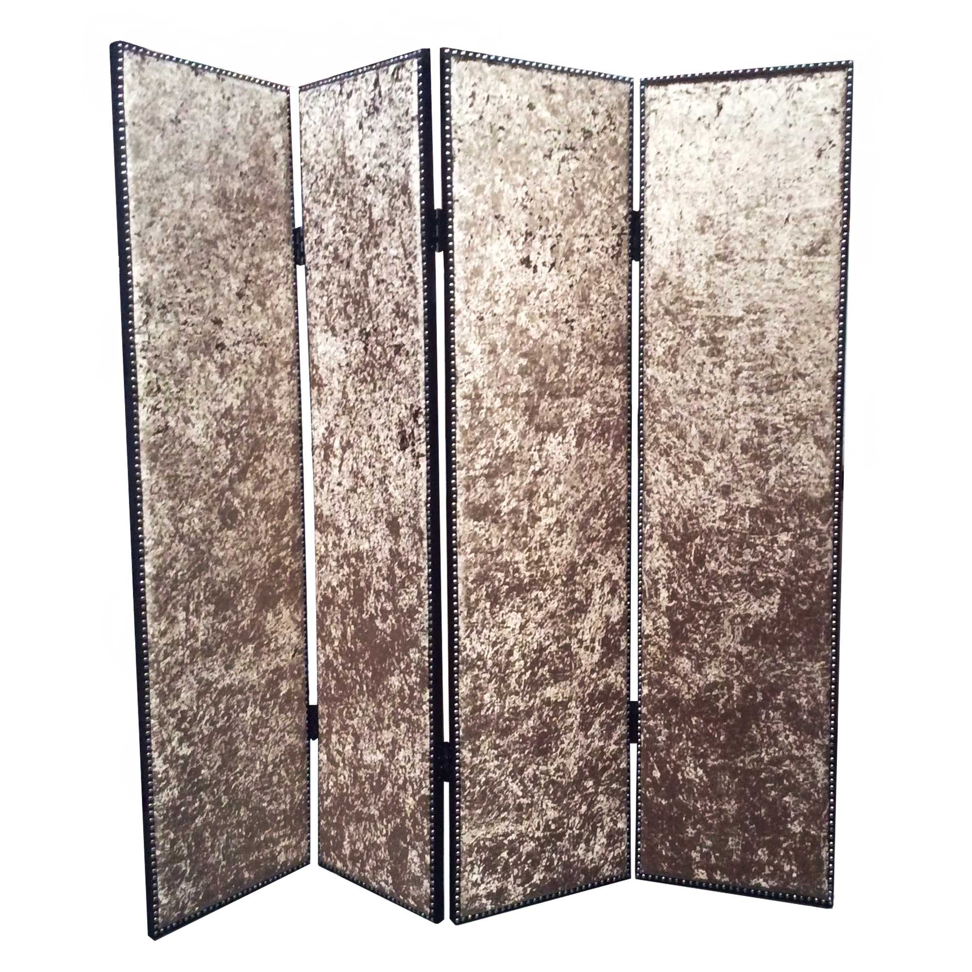 1" x 84" x 84" Bronze Wood & Fabric Screen