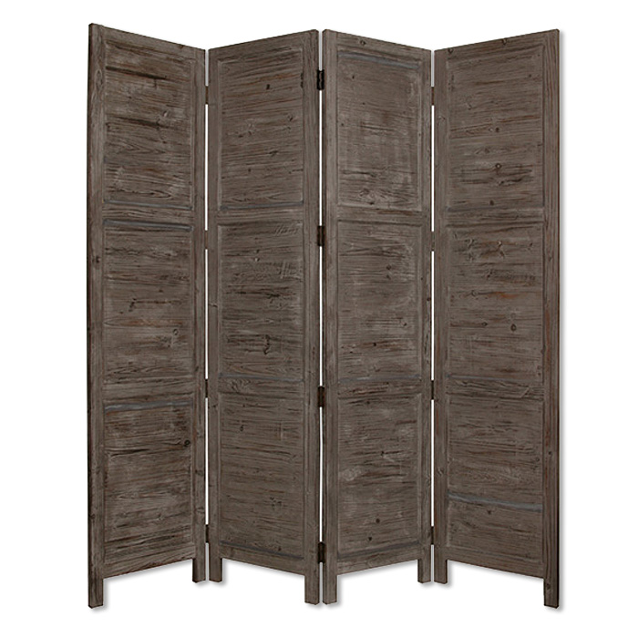 1" x 76" x 84" Gray Wood Screen