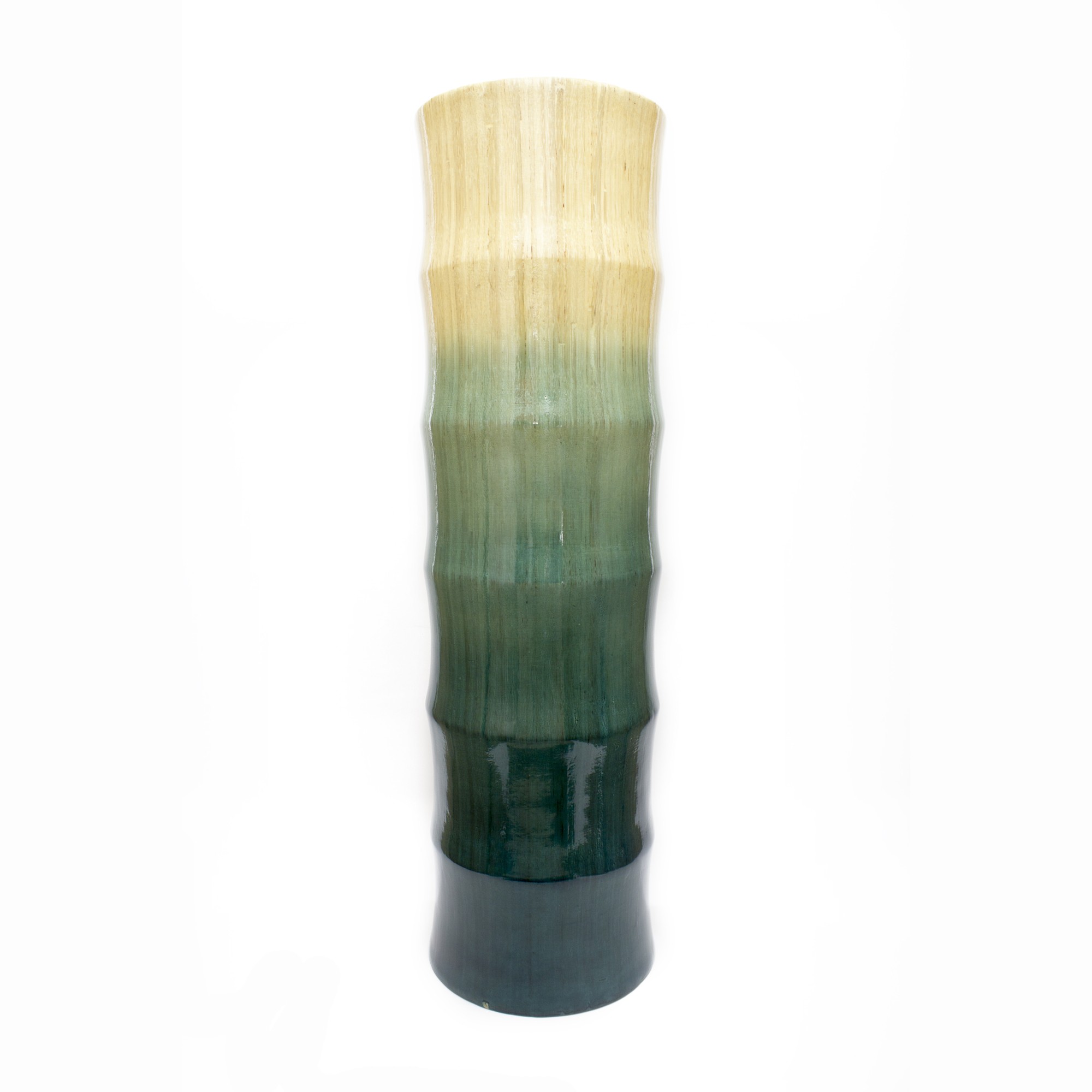 7" X 7" X 24" Multi Color Bamboo Chute Vase