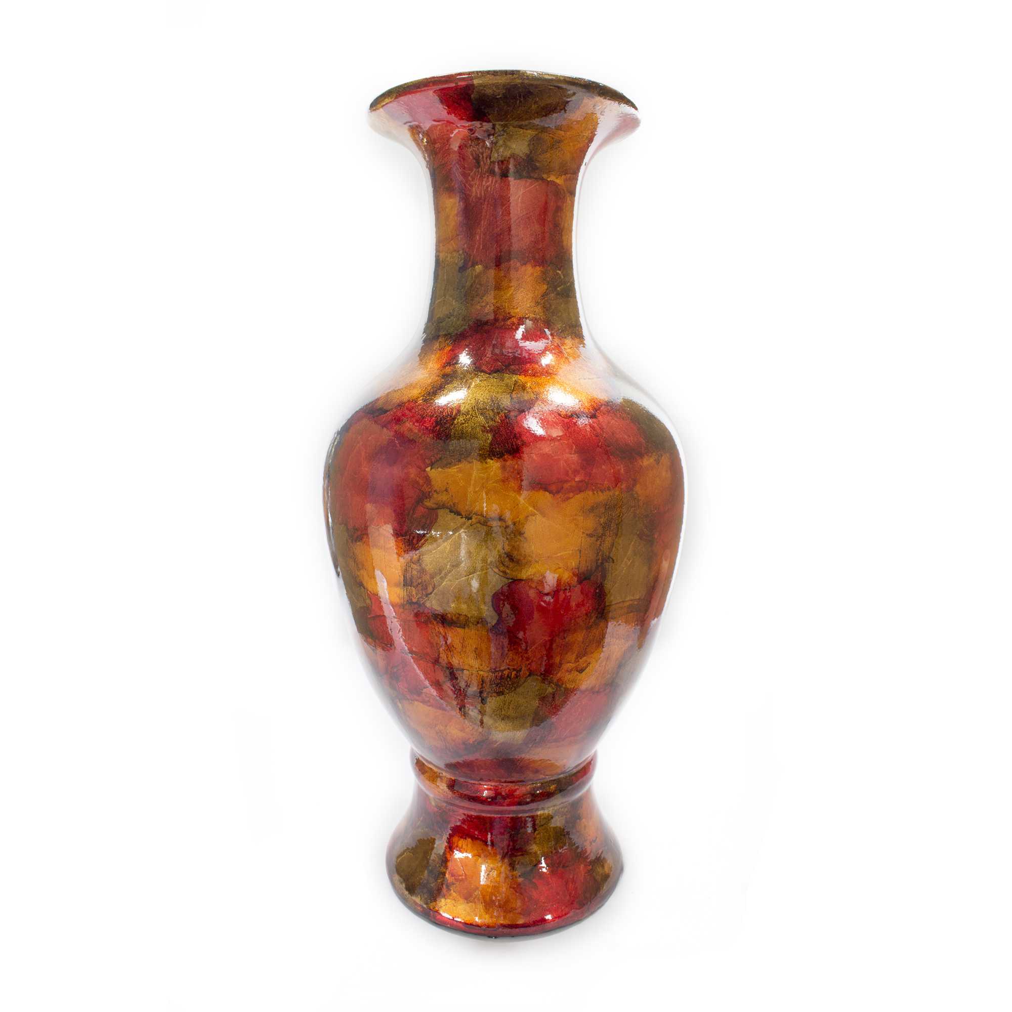 11" X 11" X 23" Multicolored Ceramic Floor Vase