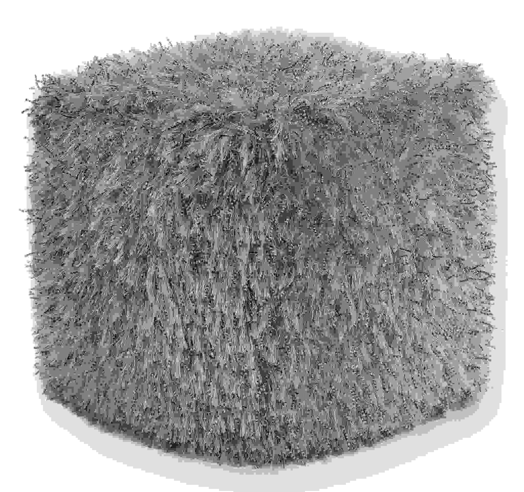 Super Soft Shimmering Champagne Square Pouf Ottoman