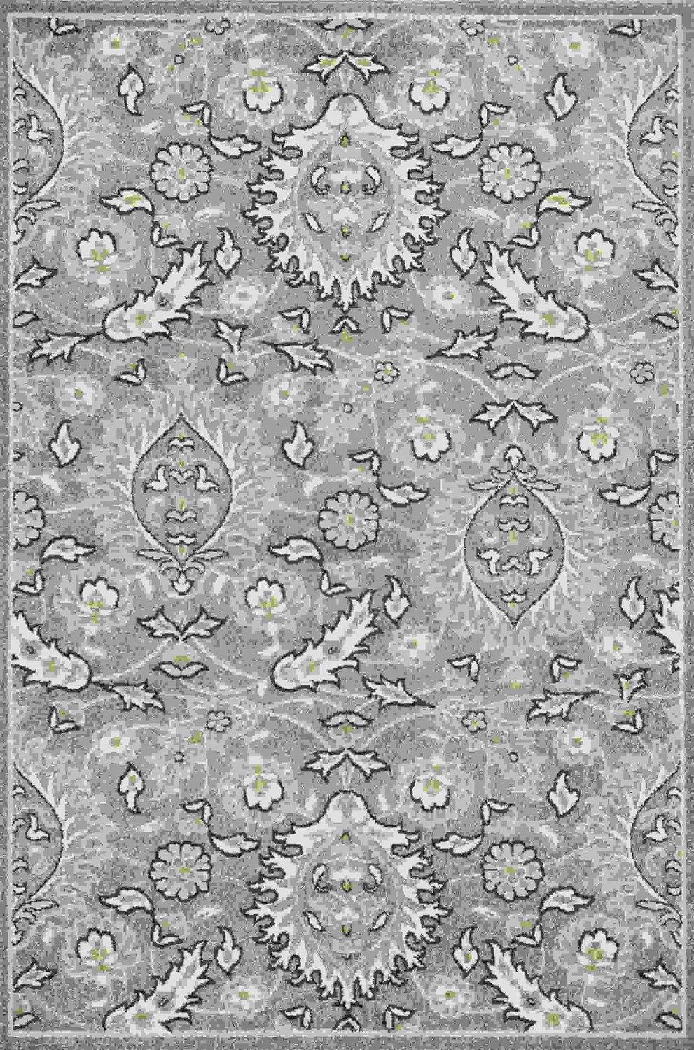 23" x 45" UV treated Polypropylene Grey Area Rug