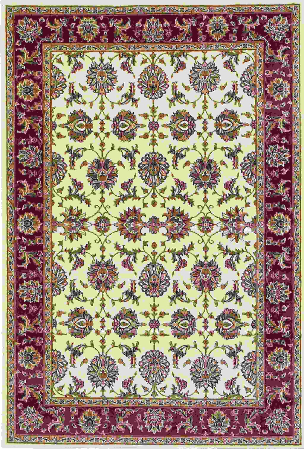 20" x 31" Polypropylene Ivory or Red Area Rug