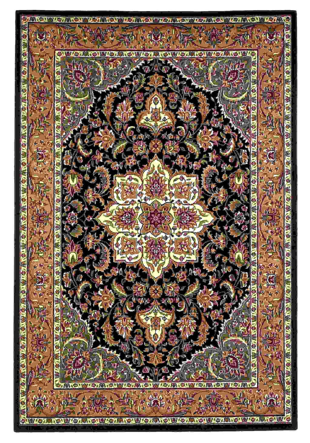 20" x 31" Polypropylene Black or Beige Area Rug