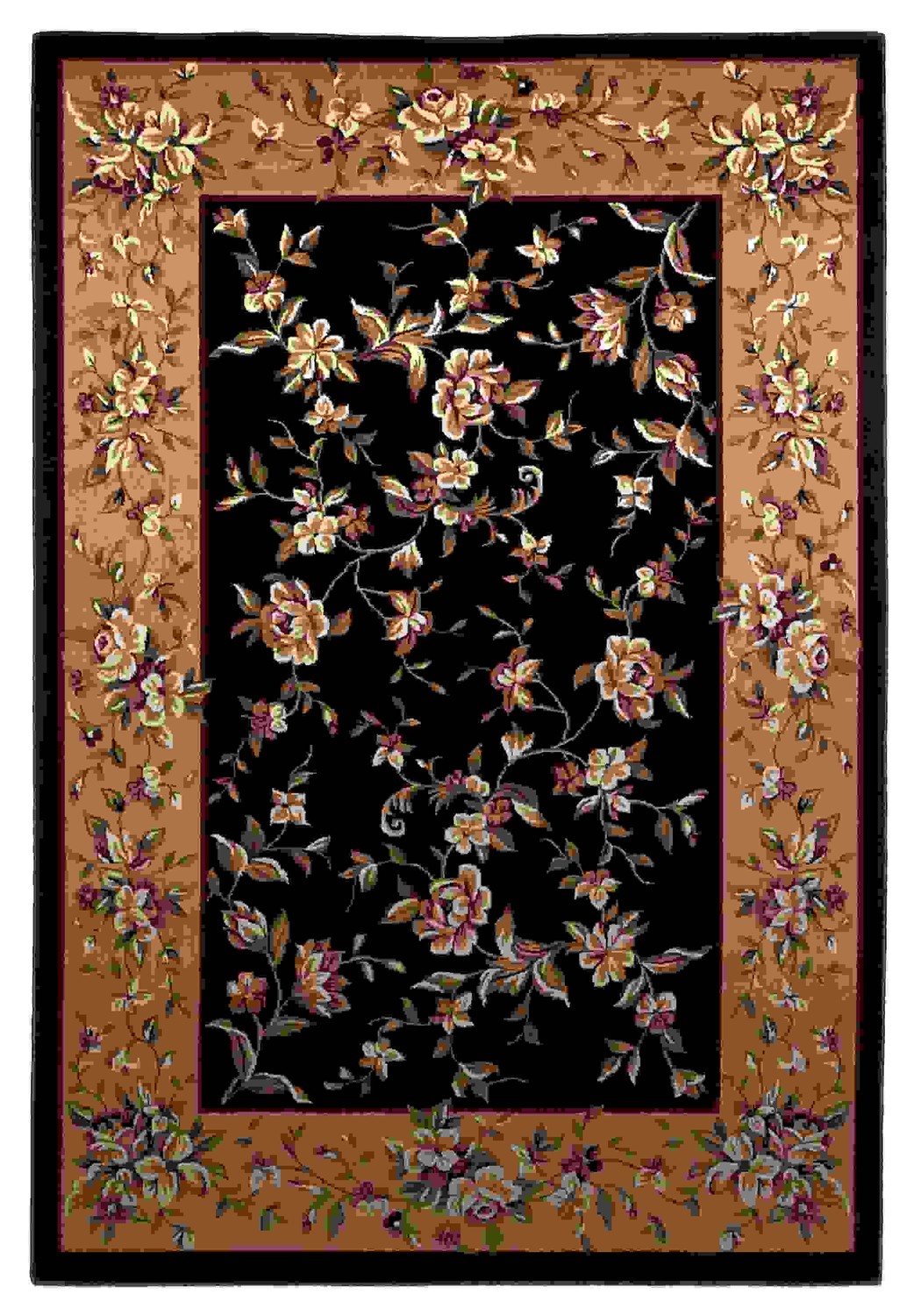 20" x 31" Polypropylene Black or Beige Area Rug