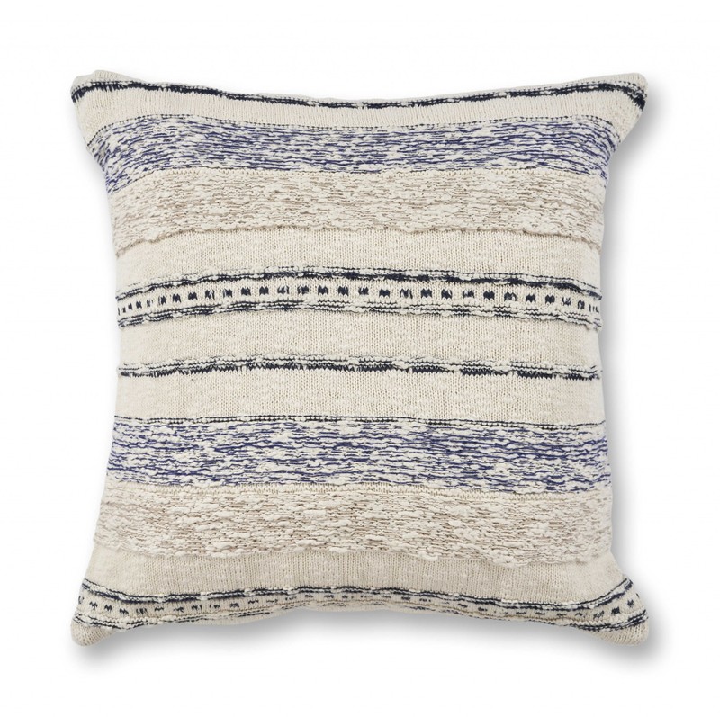 20" x 20" Cotton Ivory or Blue Pillow