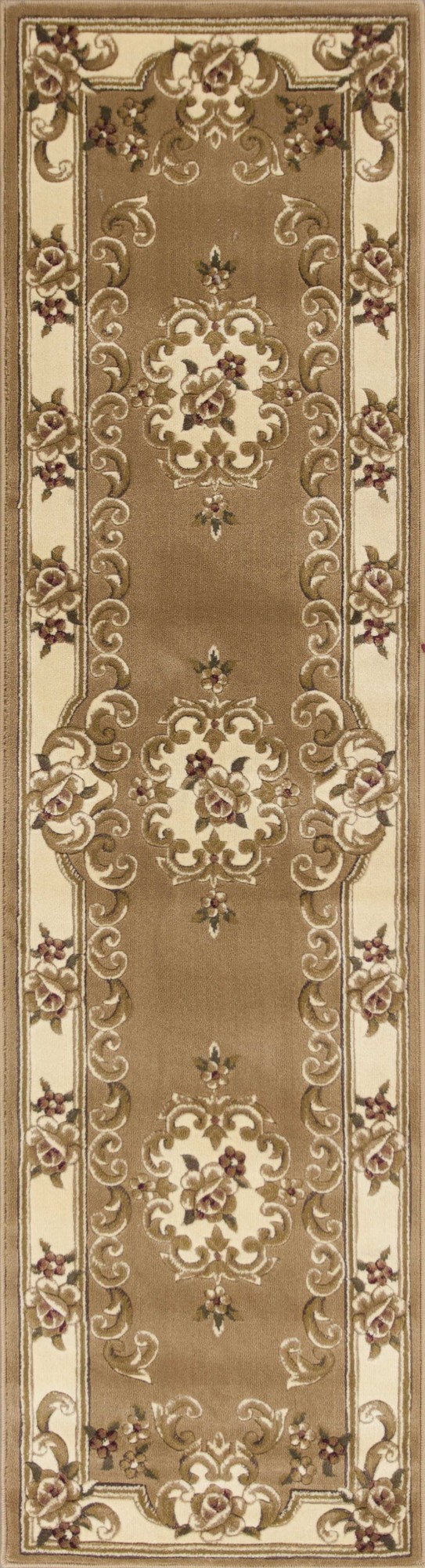 2' x 7' Runner Polypropylene Beigeor Ivory Area Rug