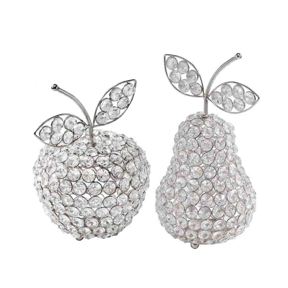 5.5" x 5.5" x 8" Silver Crystal Apple