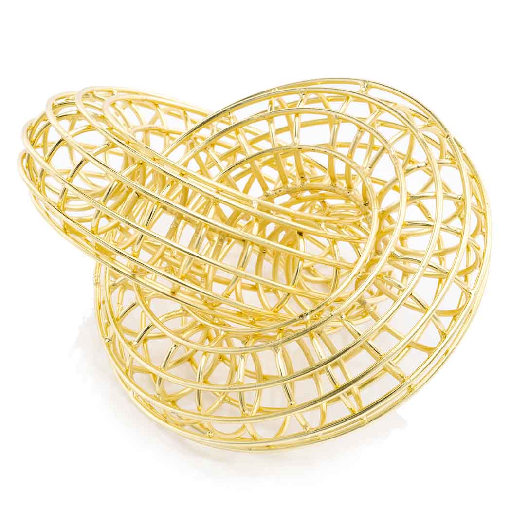Gold Plated Linking Rings Sculpture